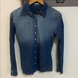 M.Officer blue Denim snaps, Shirt, long sleeves  size 1